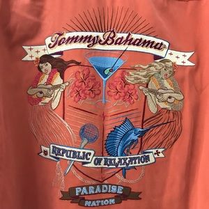 Tommy Bahama silk embroidered Hawaiian shirt